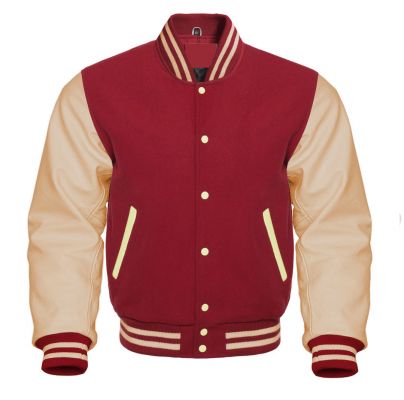 Varsity Jacket Maroon Cream